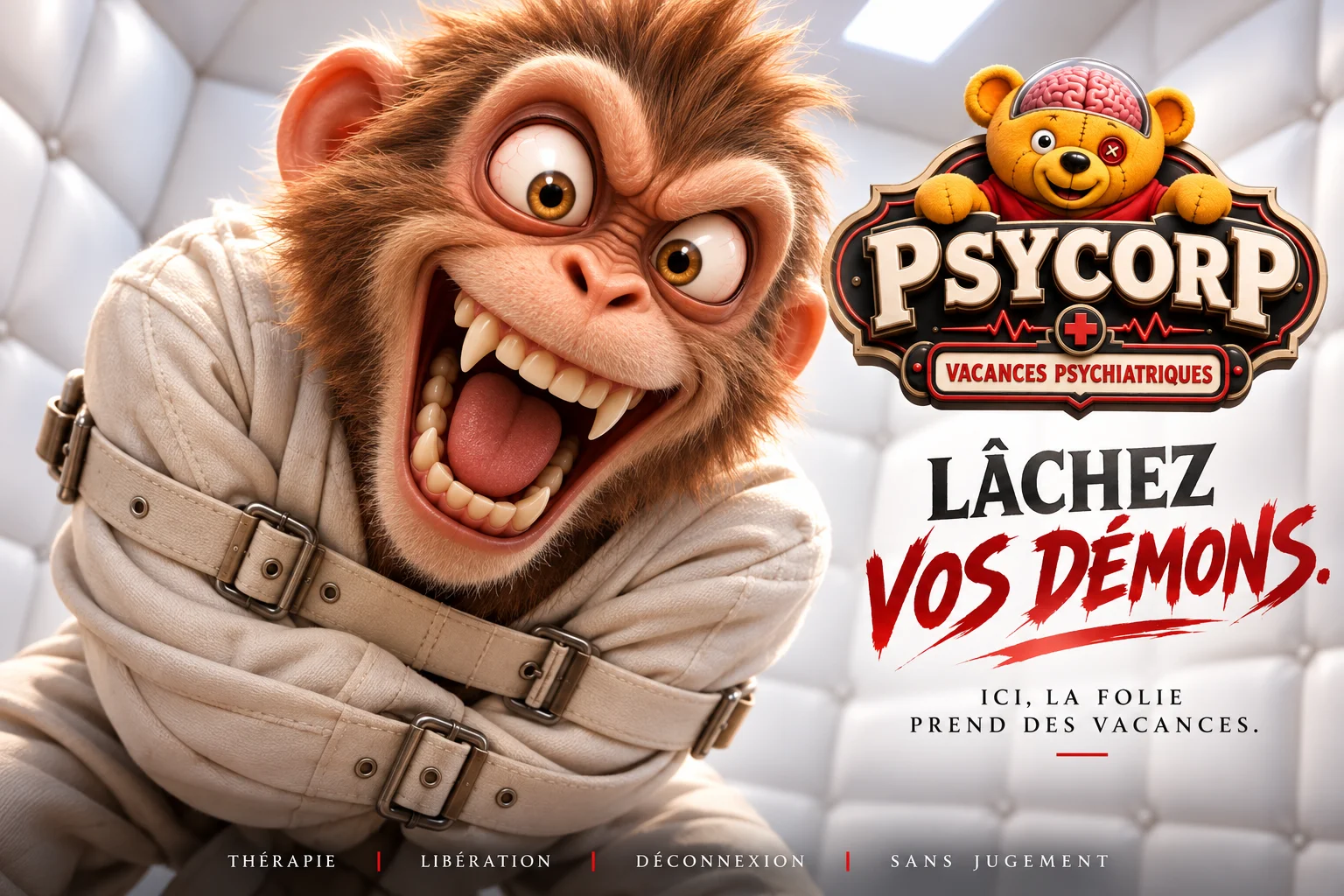 Publicidad PSYCORP : Vacaciones psiquiátricas