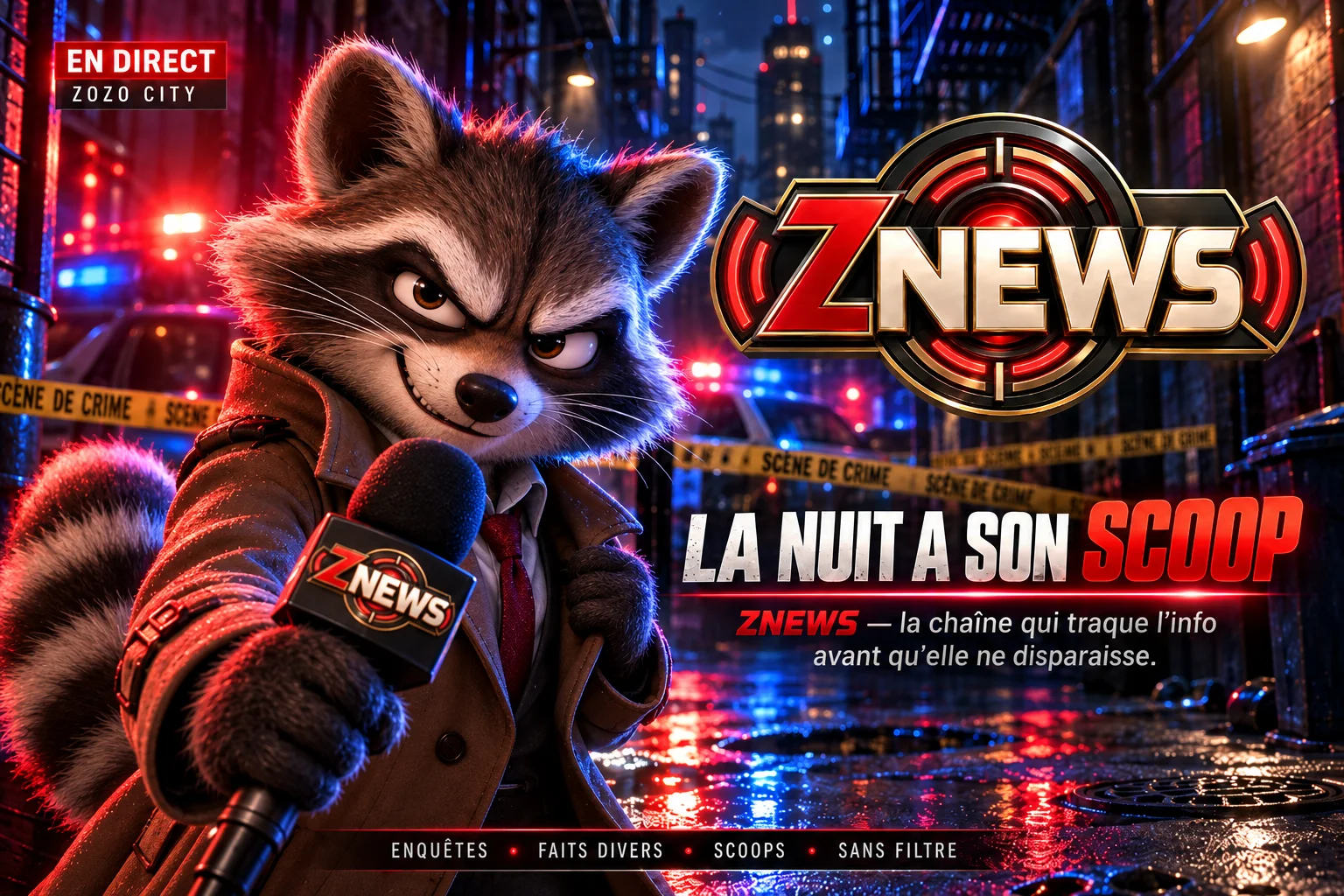 Publicidad Z NEWS : Reportaje nocturno en ZOZO CITY