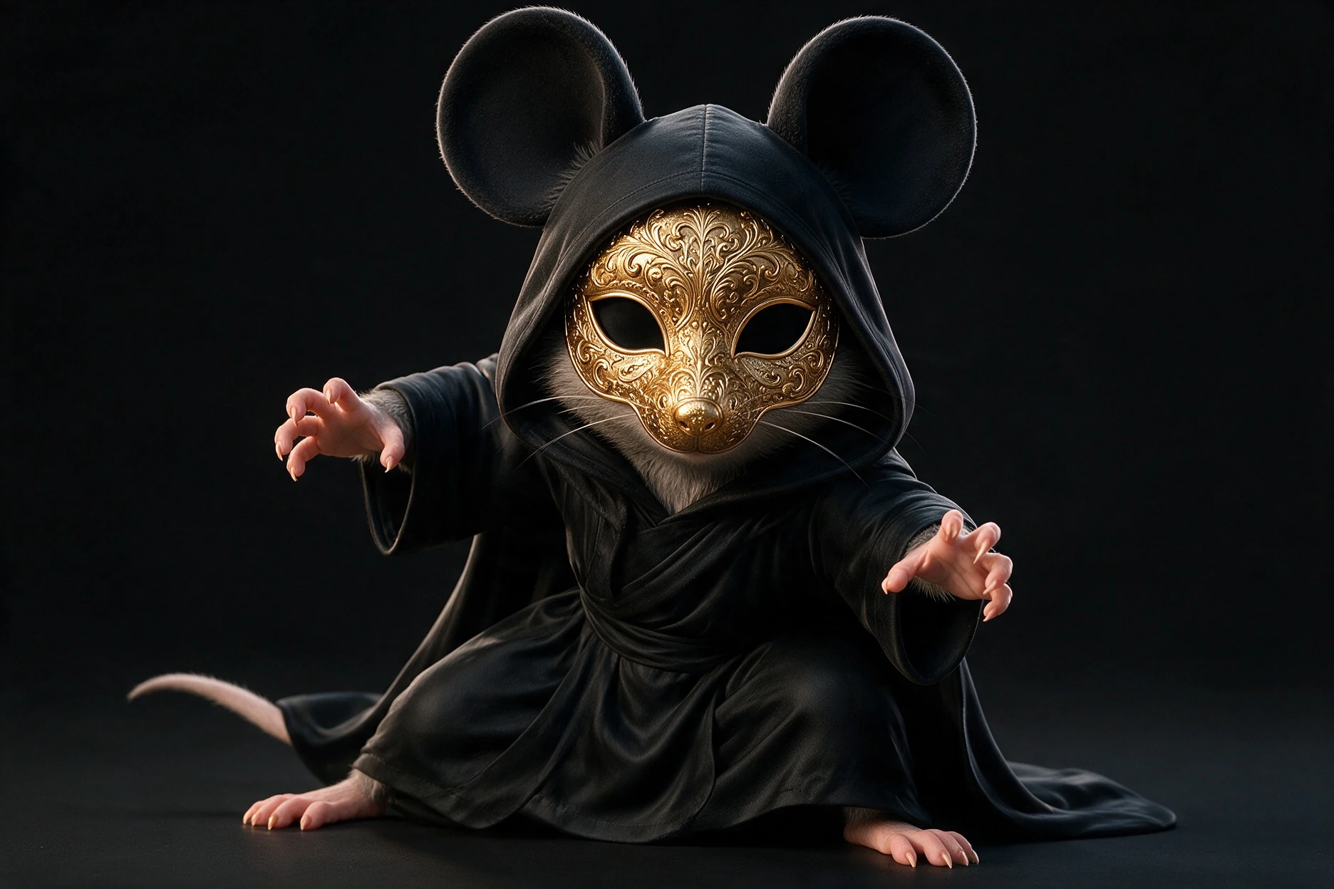Le Masque d’Or em pose de ação