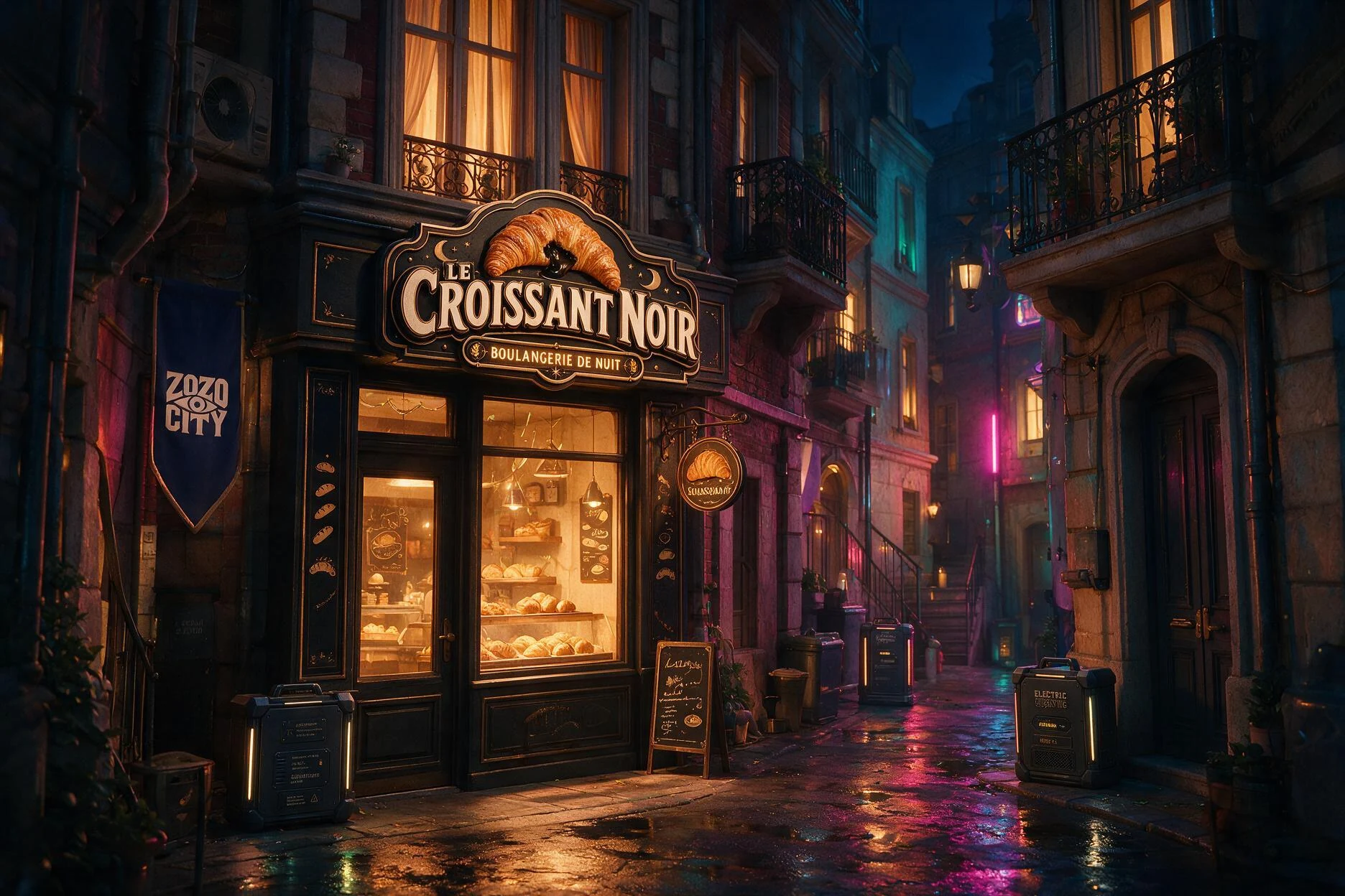 Die Nachtbäckerei Le Croissant Noir in La Couronne